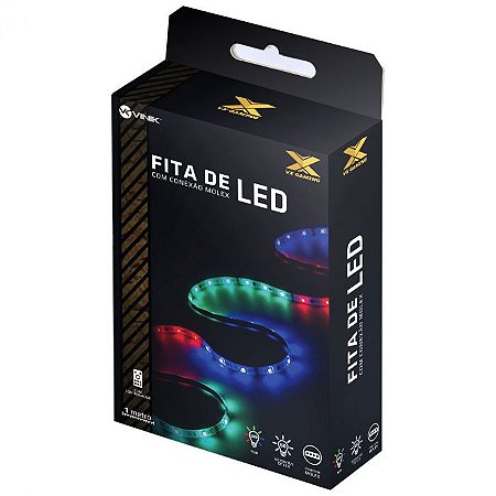 Fita de Led RGB com Controlador Conexão Molex 60 leds  VX Gaming -  LRM1