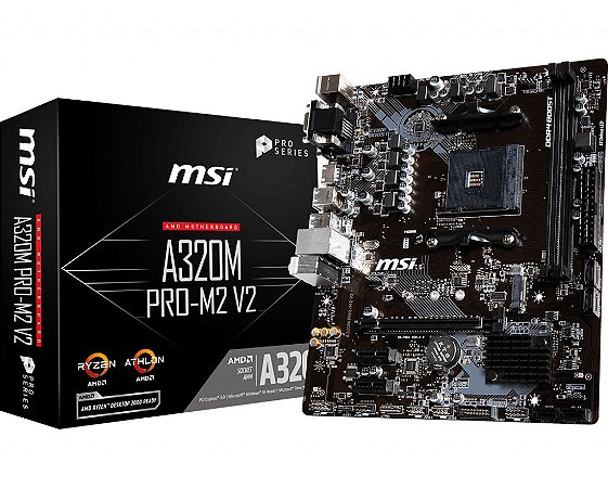 Placa Mãe MSI A320M PRO-M2 V2 Socket AM4 Chipset AMD A320