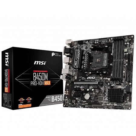 Placa Mãe MSI (AM4) B450M PRO-VDH MAX