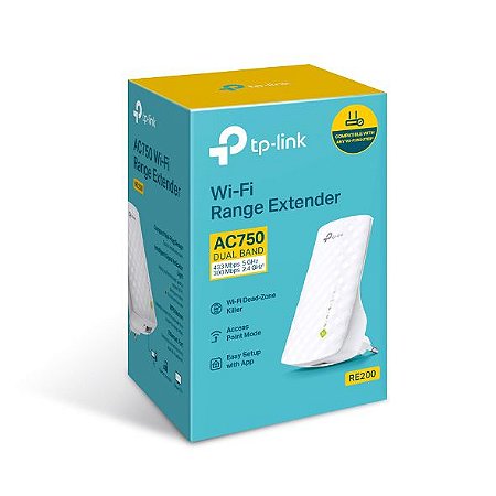 Repetidor de sinal Wi-Fi AC750 Tp-Link RE200