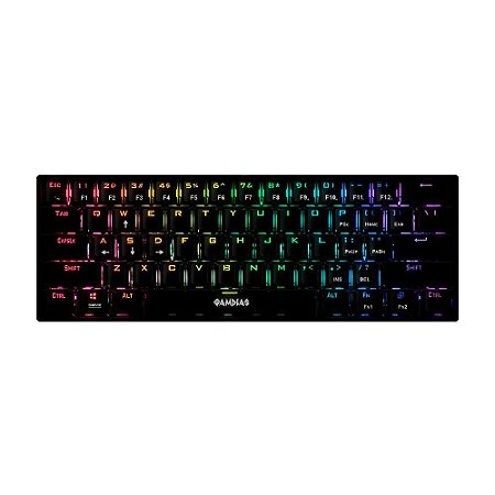 Teclado Mecânico Gamer Gamdias Hermes E3 RGB Preto