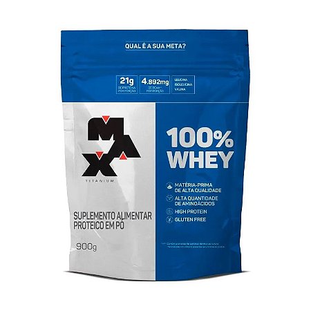 100% Whey Protein Refil Max Titanium 900 g