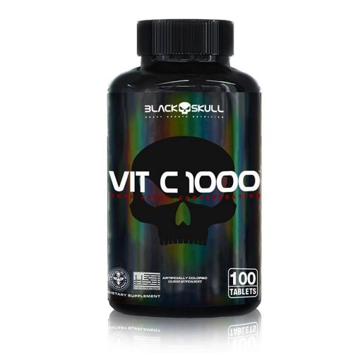 Vitamina C 1000 (100 Tabletes) Vit C- Black Skull