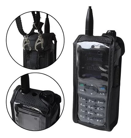 Capa Couro Super Protetora P/ Rádio Baofeng Uv21 Pro