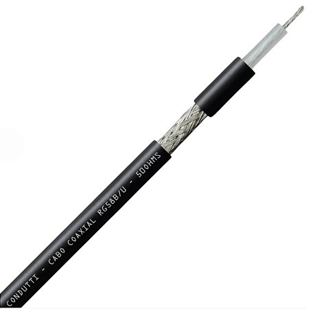 Cabo Trançado RG58 50 Ohm 90% Malha -Metro