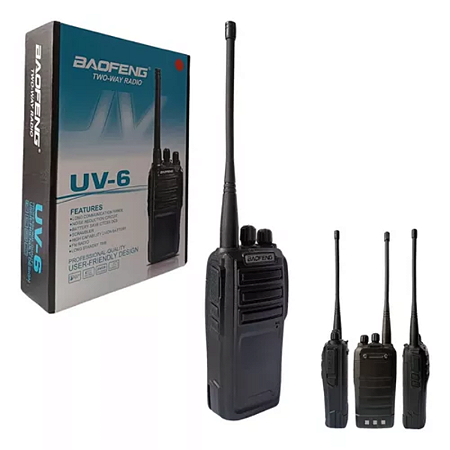 Rádio Baofeng Uv-6 Profissional 8w Bateria De Longa Duração