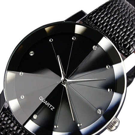 Relogio Luxo Feminino Casual Classico Pulseira de Couro Sport Preto InTimes