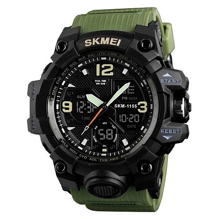 Relógio Masculino Anti-Shock Skmei 1155 Digital Esporte Verde