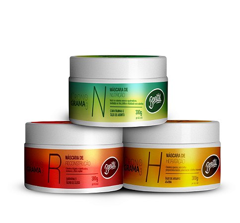 Cronograma Capilar  3 Passos - Hidratação, Recontrução, Nutrição 300g