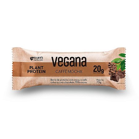 Barra de proteína vegana sabor caffé mocha Hart's 65g