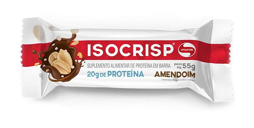 Barra de proteína isocrisp sabor amendoim Vitafor 55g