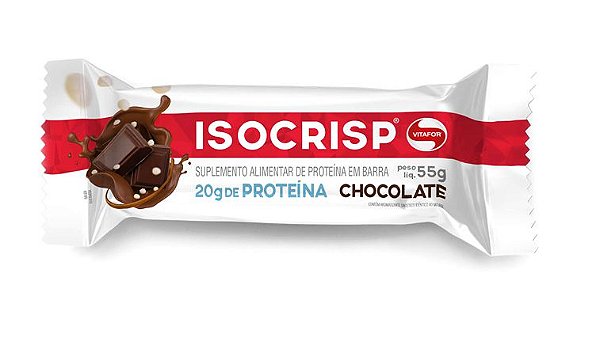 Barra de proteína isocrisp sabor chocolate Vitafor 55g