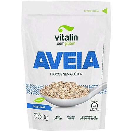 Aveia em flocos grossos sem glúten Vitalin 200g