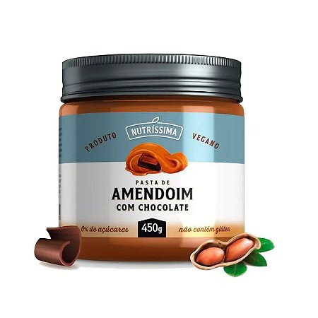 Pasta de amendoim com chocolate vegano Nutrissima 450g