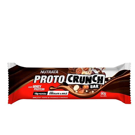 Barra de proteína proto crunch sabor chocolate e avelã Nutrata 60g