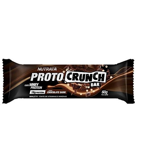 Barra de proteína proto crunch sabor chocolate dark Nutrata 60g
