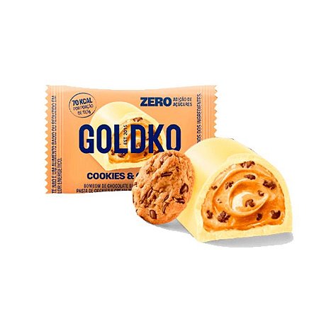 Bombom de cookie cream zero açúcar Goldko 13,5g