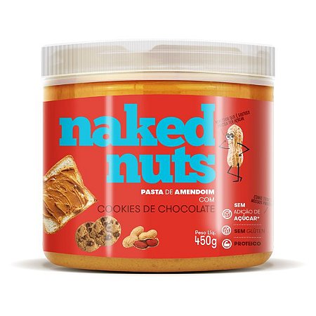 Pasta de amendoim com cookies de chocolate Naked Nuts 450g