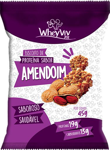 Cookies com whey protein amendoim Wheyviv fit 45g