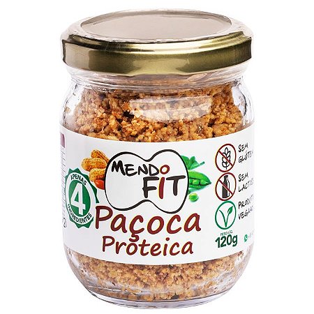 Paçoca proteica Mendo Fit 120g - Enblu - Loja de Produtos Naturais Online, Granel, Vitaminas, Suplementos e Alimentos Diversos