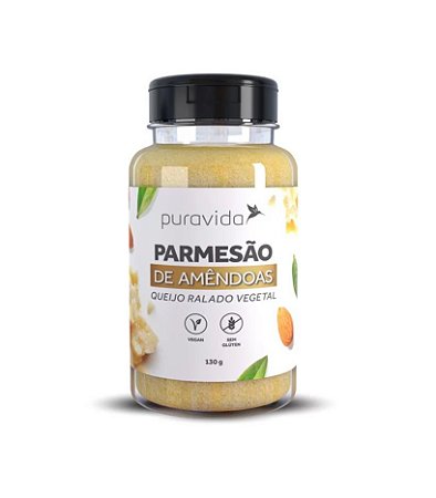 Queijo ralado vegetal parmesão de amêndoas Puravida 130g