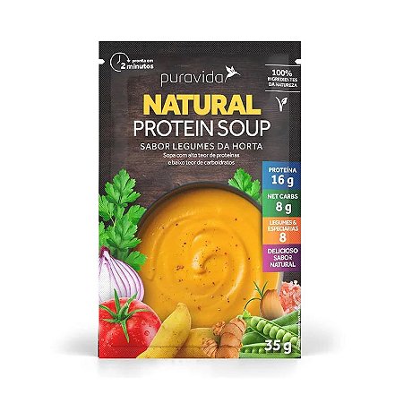 Sopa natural protein sabor legumes da horta Puravida 35g