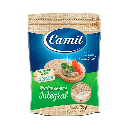 Mini biscoitos de arroz integral Camil 150g