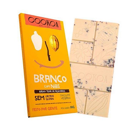 Chocolate branco com nibs Cookoa 80g