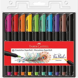 Canetinha SuperSoft Brush 10 cores Faber Castell