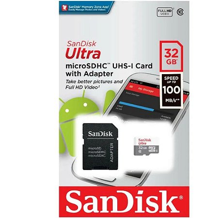 Cartão de Memória Micro Sd Ultra 32gb Classe10 100mbs Sandisk