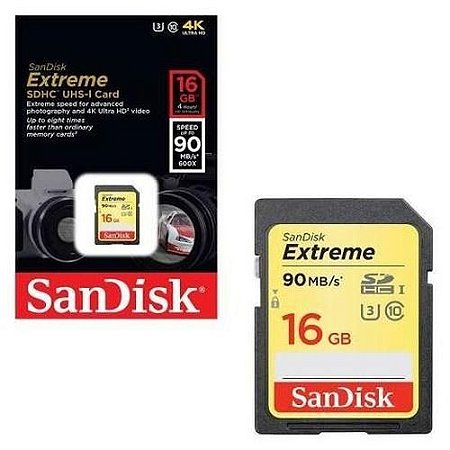 Cartão De Memoria 16gb SDHC Extreme Sandisk 90mb/s