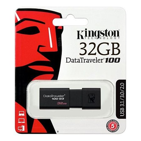 Pen Drive 32gb Kingston Dt100/g3 Usb 3.0