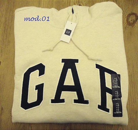 Moletom Feminino bege / Azul Logo T- M