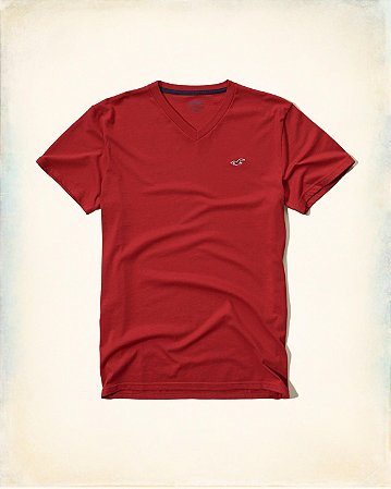 Must-Have V Neck T-Shirt Masculina Vermelha