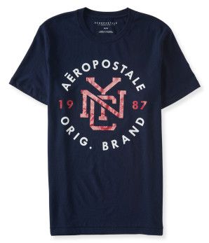 NYC Original do logotipo do círculo Graphic T Masculina M Azul Escuro