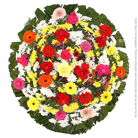Coroa de Mix de Flores do Campo Colorida (Pequena)