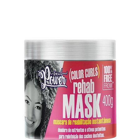 Rehab Mask Soul Power Máscara de Reabilitação instantânea Color Curls 400g