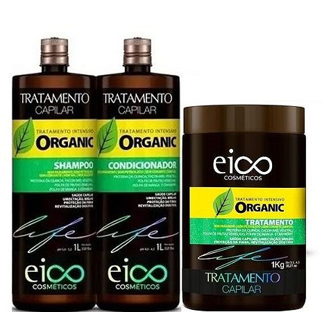 Eico Life Tratamento Intensivo Organic Kit Sh Cond e Máscara 3x1L