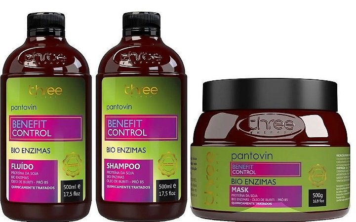 Three Therapy Pantovin Benefit Control Shampoo + Fluido + Mask 500g