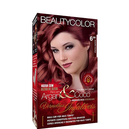 Beautycolor Coloração Permanente Kit Vermelhos Infalíveis 6.66 Charme Supremo