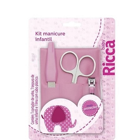 Ricca Baby Kit Manicure Infantil Bebês e Crianças REF 742