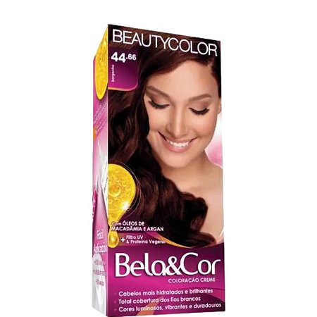 Tinta Beauty Color Kit Bela&Cor Coloração 44.66 Borgonha