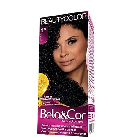 Tinta Beauty Color Kit Bela&Cor Coloração 1.0 Preto Ônix