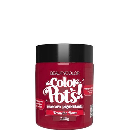 Beautycolor Color Pots Máscara Pigmentante Vermelho Flame 240g