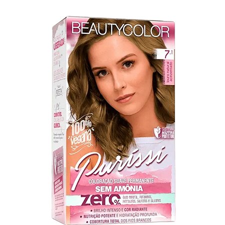 Beautycolor Coloração Kit Puríssi Sem Amônia 7.1 Louro Natural Acinzentado