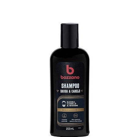Bozzano Shampoo para Barba, Cabelo e Bigode Remove Oleosidade 200ml