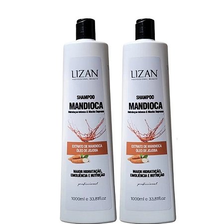 Lizan Kit Shampoo + Condicionador de Mandioca e Jojoba 2x1 Litro