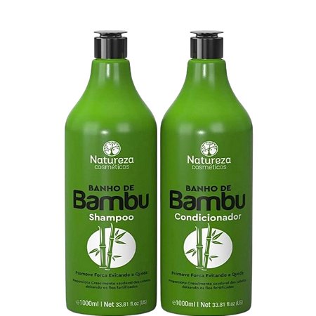 Natureza Cosméticos Kit Banho de Bambu Shampoo e Condicionador 2x1litro
