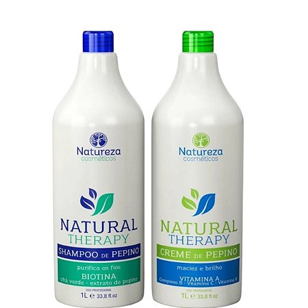 Natureza Cosméticos Natural Therapy Shampoo e Creme de Pepino 2x1L