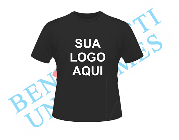 Camiseta 100% algodão - Preta - PERSONALIZADA